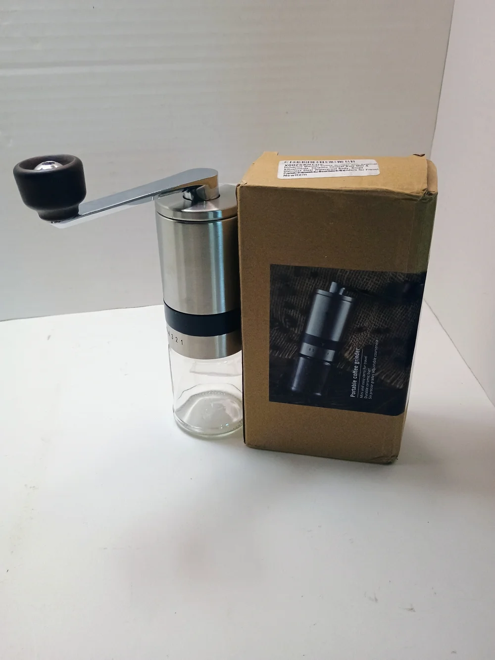 Manual Portable Coffee Grinder - Stainless Steel Gray